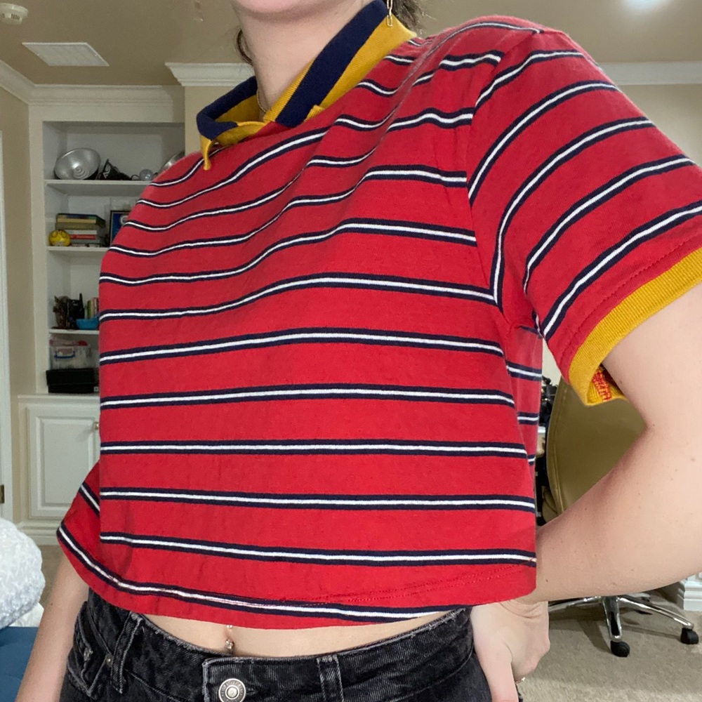 striped collared tee - Picture 2 of 2